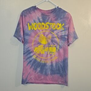 Woodstock Tie-Dye Short Sleeve Tee - Pink and Purple